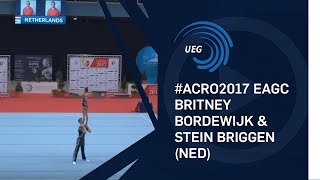 Britney BORDEWIJK amp Stein BRIGGEN NED  2017 Acro Europeans junior allaround final [upl. by Artsa]