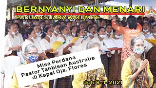 MERIAH BANGET Bernyanyi dan Menari👉Misa Perdana Pastor Tahbisan Australia di Oja EndeFlores [upl. by Reviere362]