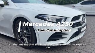 FUEL COMSUPTION  Mercedes Benz A250 Sedan Amg Line V177 Malaysia JsBrotherMotor [upl. by Eniarda]