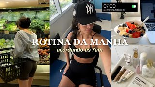 rotina da manhã acordando ás 7AM  hábitos saudáveis amp produtividade 🎧🏋️‍♀️💚 [upl. by Mosier748]