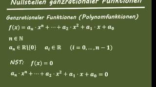 Nullstellen ganzrationaler Funktionen von Polynomen [upl. by Jepson703]