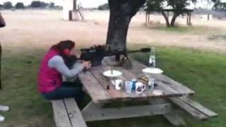 Woman Clears the Table with a 50 Caliber [upl. by Arlyne]