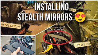 Installing Stealth Mirrors on Pulsar Rs 200  Pulsar RS 200 Modification  Superbike look [upl. by Noicnecsa]