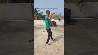 ❤️🥋❤️Double Nunchucks LStrike Spinning Shoulder Pass Kata💚🥋💚murugan saransaranaamuofficial [upl. by Anaynek]