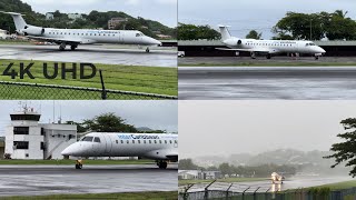 RARE Sighting  Wet Inter Caribbean Erj 145 Arrival and departure from St Lucia [upl. by Carbrey]