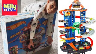 Hot Wheels Ultimate Garage  100 Cars and TRex  Unboxing and Toy Review  WILLY TV [upl. by Onailerua]