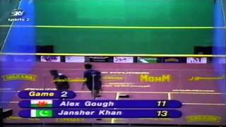 Squash Jansher Khan v Alex Gough Al Ahram Squash 1997 semi final YouTube [upl. by Kolb975]