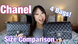 CHANEL CLASSIC FLAP COMPARISON  4 SIZES [upl. by Rod1]