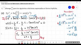 CUV V4 DERIVACIÓN IMPLÍCITA LOGARITMICA DE F INVERSAS ALEJANDRO CARRIÓN1 [upl. by Derayne]