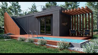 Shipping Container House Design – One Bedroom – A Quiet Place to Live  40 ft HC [upl. by On]