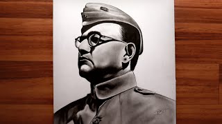 Netaji Subhash Chandra Bose Drawing  Fine Arts Guruji [upl. by Critta328]