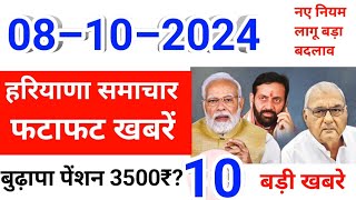 08 October 2024 Haryana News  हरियाणा की ताजा खबरें  Haryana Live News  CWB Hindi News Haryana [upl. by Leontina]