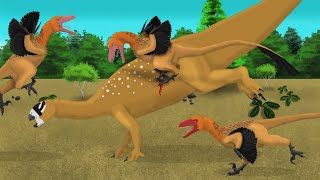 Deinonychus VS Old Tenontosaurus  Dinosaur Battle Animation  Pivot Animator [upl. by Suirauqram569]