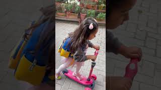 Priyanka karki cute daughter aayanka in mini scooter 😱 priyankakarki shortsvideo shorts [upl. by Enaj]