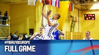 Lithuania v Bosnia and Herzegovina  Full Game  FIBA U16 European Championship 2016 [upl. by Ermina237]