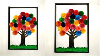 How to make a paper tree craft  DIY Wall hanging tree craft  quick and easy paper wall hanging [upl. by Atnahs]