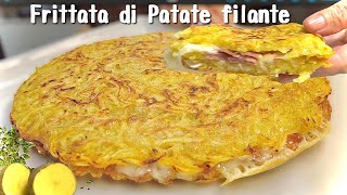 FRITTATA DI PATATE FILANTE croccante in padella 🥔 ricetta facile e veloce [upl. by Netsua445]