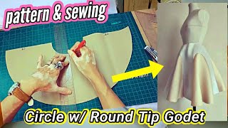 🧵 How to Make Skirt with Godet inserts × Circle Skirt with Godet × Pattern × Sewing Tutorial [upl. by Nerak]