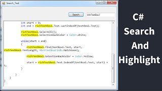 C  How To Search And Select Text In RichTextBox From TextBox Using C  with source code [upl. by Lokkin]