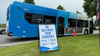 SPECIAL YRT  Bus wash and YRT North Division facility tour New Flyer XE40 e2106 [upl. by Qirat]