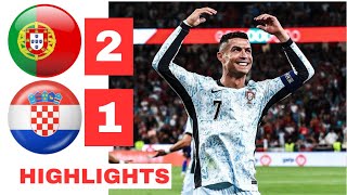 Portugal vs Croatia 21 HIGHLIGHTS  Ronaldo Goal vs Croatia  UEFA Nations League [upl. by Leipzig]