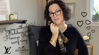 How to tie LV Bandeau and Hermes Regate scarf ring [upl. by Atinit478]