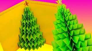 DIY 3D CHRISTMAS TREE popup CARD  Greeting card [upl. by Neelrahs]