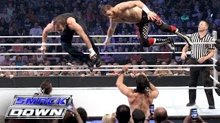 Dean Ambrose amp Sami Zayn vs Seth Rollins amp Kevin Owens SmackDown July 14 2016 [upl. by Aitercul]