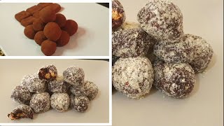 Chocolate Truffles Recipe  Condensed milk chocolate truffles [upl. by Milks]