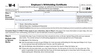 IRS Form W4 walkthrough Employees Withholding Certificate [upl. by Ailana]