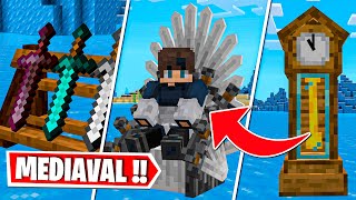 el MEJOR ADDON de FURNITURE MEDIEVAL para MINECRAFT bedrock [upl. by Anivel]