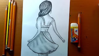 disegni di ragazza  Come disegnare Easy Girl Drawing per principianti  easy Girl Drawing [upl. by Artenahs268]