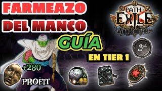 💲GUÍA DE FARMEO EL MANCO SUPREMO Y COMO HICE 280 DIV EN TIER 1 ALCHEMY AND GO pathofexile 323 [upl. by Julia147]