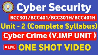 🔴Cyber Security Unit 2 One shot  Cyber Crime Cyber Security BCC301BCC401  RRSIMT CLASSES [upl. by Celik60]