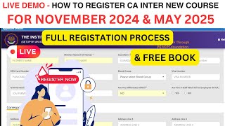 Live Demo CA Intermediate Registration Process  How to Register CA Intermediate Course nov24ampMay25 [upl. by Kile]