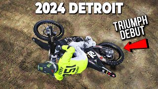 2024 Detroit Supercross Debuts Triumph TF 250X  Haiden Deegan Ready To Go [upl. by Hales387]