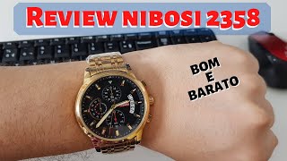 Relógio Nibosi 2358 dourado  unboxing e review ⌚️⌚️ [upl. by Seraphine928]