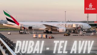 Trip Report  Emirates to Israel  Dubai  Tel Aviv  Emirates Economy Class  Boeing B777300ER [upl. by Etnuahc328]