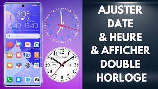 Comment ajuster la date et lheure et afficher une double horloge sur un téléphone Android [upl. by Busiek]