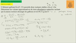 26  Exercice 1 les isotopes et la masse atomique [upl. by Brigette]