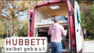 Hubbettgestell selbst gebaut  Camper Van mit Motorradgarage  Vanlife Hubbett [upl. by Tena]