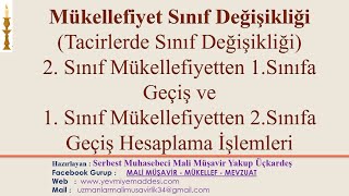 MÜKELLEFLERDE SINIF DEĞİŞİKLİĞİ 1 SINIFTAN 2 SINIFA GEÇİŞ VE 2 SINIFTAN 1 SINIFA GEÇİŞ HESABI [upl. by Nojel]