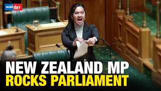 Dramatic visuals from New Zealand Parliament as MP performs ‘Haka’ [upl. by Bithia483]