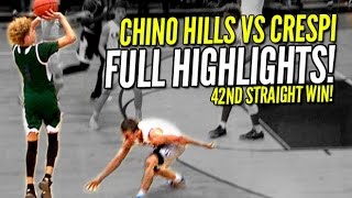 LaMelo Ball Hits Halfcourt Shots Like Layups Chino Hills vs Crespi FULL Highlights [upl. by Akered]