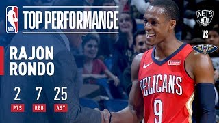 Rajon Rondo Dishes a CAREERHIGH 25 Assists vs Nets  December 27 2017 [upl. by Eeuqram]