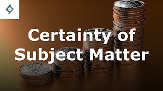 Certainty of Subject Matter  Law of Trusts [upl. by Jacki830]