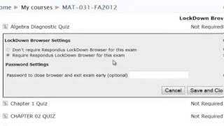 Securing Moodle Quiz with Respondus Lockdown Browser for Instructors [upl. by Eittah]