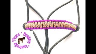 How to make twotone nosebands for rope horse halters using paracord [upl. by Iur664]