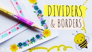 BORDER DESIGNS ON PAPER 💜 DIVIDERS amp FLORAL BORDERS FOR SCHOOL PROJECTS 💛 How to DRAW a cute BEE [upl. by Alyehc]