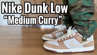 Nike Dunk Low “Medium Curry” Review amp On Feet [upl. by Arehc]